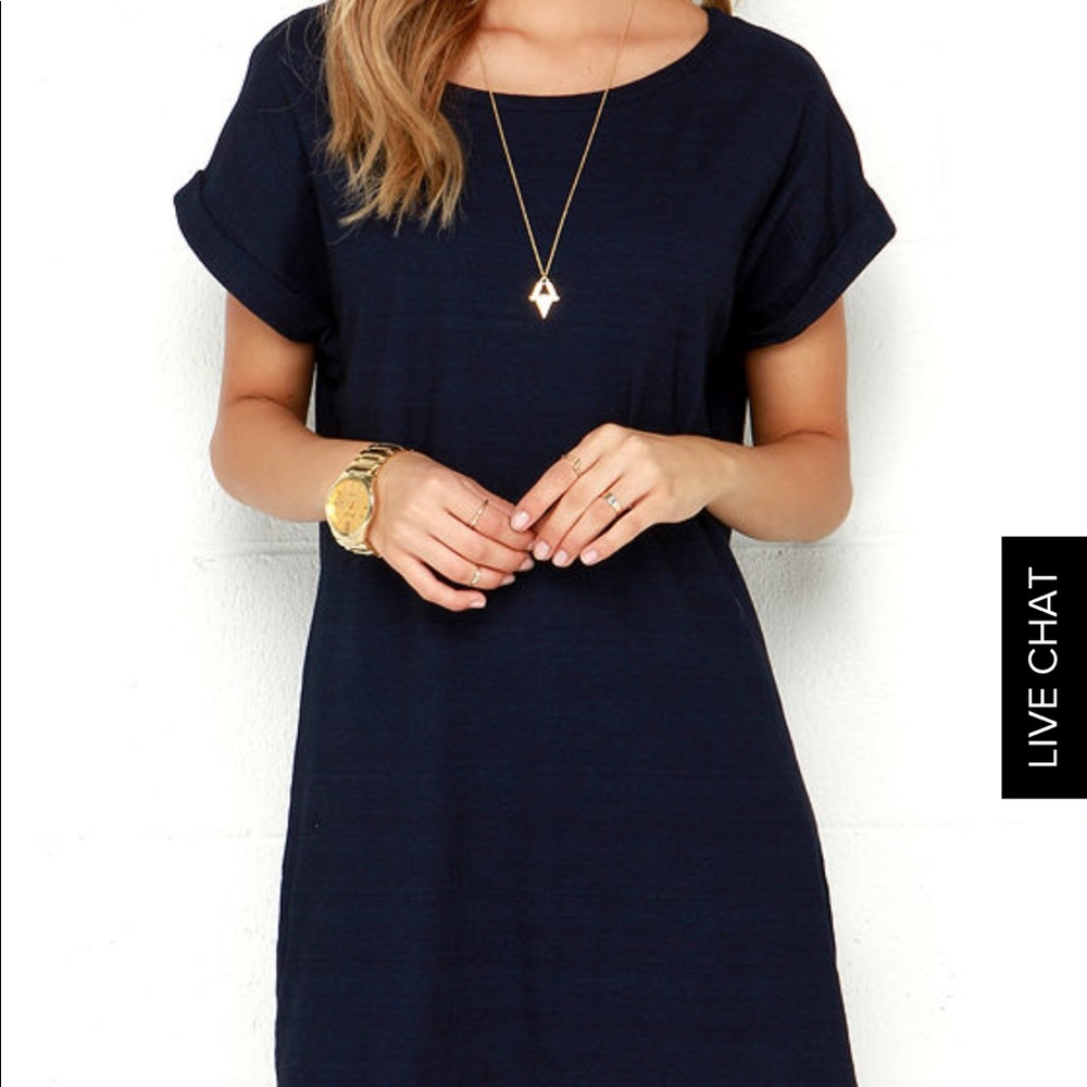 navy blue t-shirt dress